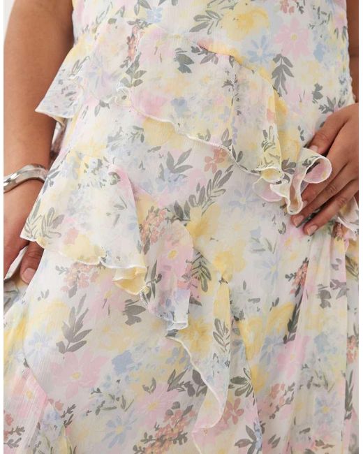 Vero Moda White Smilla Chiffon Cami Ruffle Detail Midi Dress