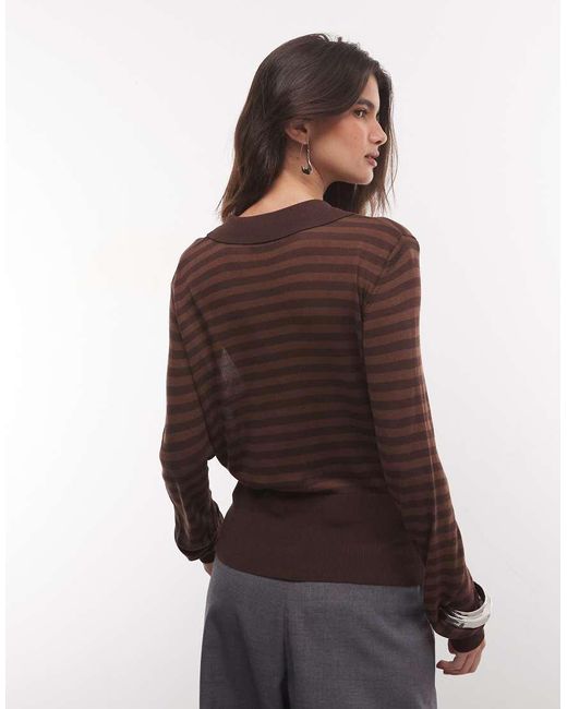 Collusion Brown Sheer Knit Cardigan