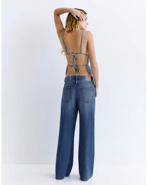 Pull&Bear Blue Petite Loose Oversize Jeans