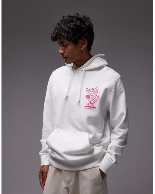 Tommy Hilfiger Gray Hotdog Graphic Hoodie for men