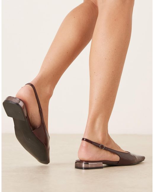ASOS Natural Logan Slingback Ballets