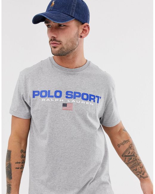 Polo Ralph Lauren Gray Polo Sport Capsule Large Logo T-shirt for men