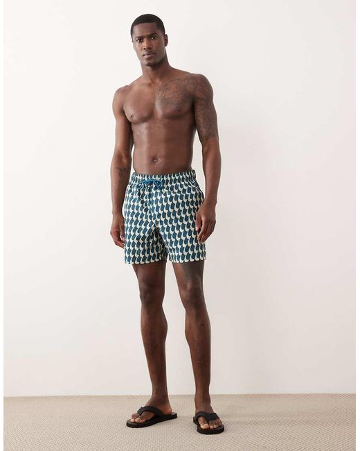 ASOS Blue Mid-length Swim Shorts for men