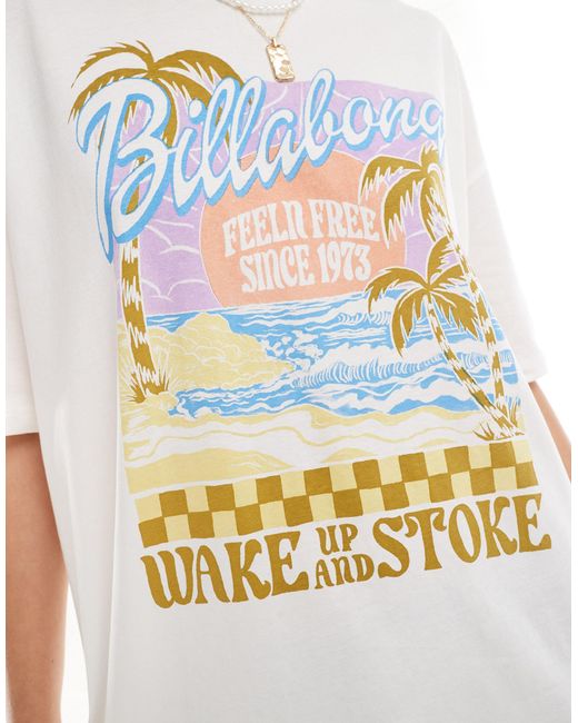 Billabong White Wake Up And Stoke T-shirt