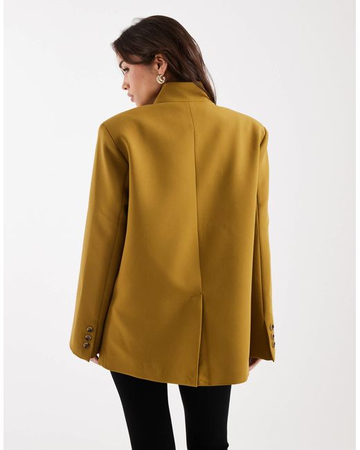 ASOS Natural Wrap Front Oversized Blazer