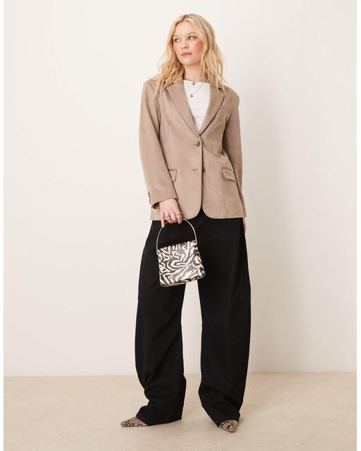 Blazer en daim - taupe Abercrombie & Fitch en coloris Natural