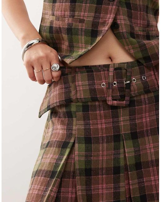 Reclaimed Vintage Natural Mini Pleated Skirt