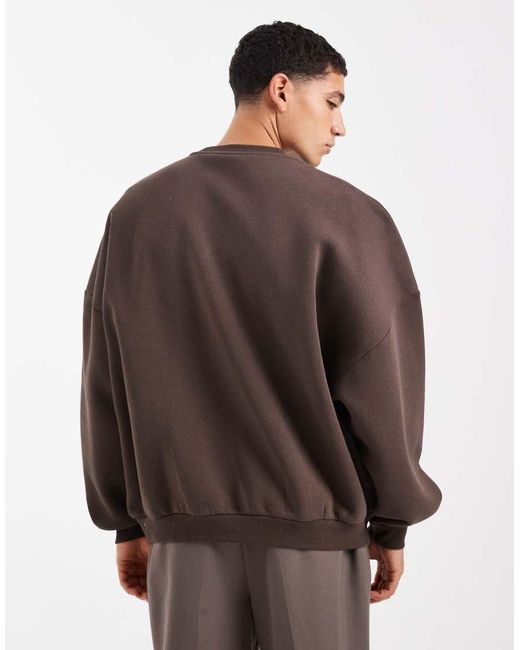 ASOS Brown Essentials Extreme Oversized Sweatshirt for men