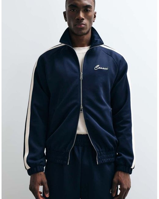 CERNUCCI Blue Taping Logo Track Jacket Co-Ord for men