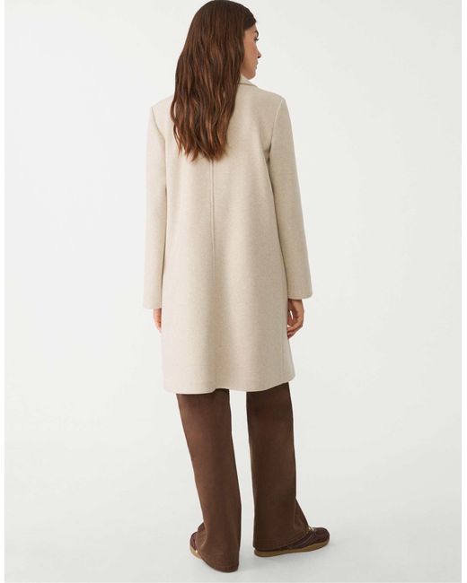 Stradivarius Natural – weicher midi-mantel