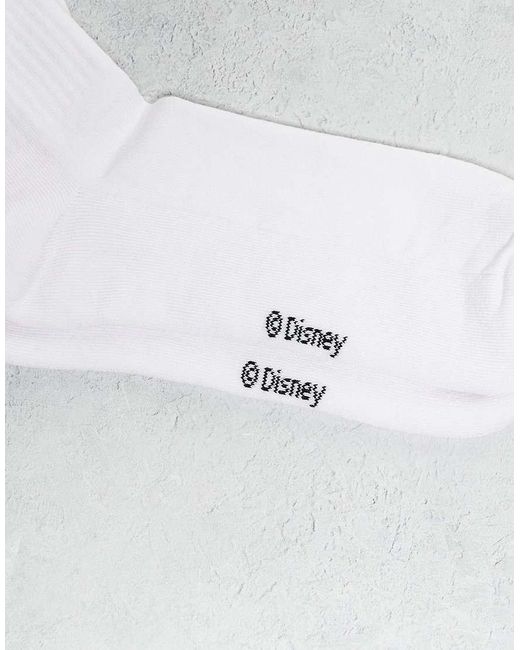 Confezione Da 2 Paia Di Calzini Bianchi Con Grafica Disney Di Topolino di ASOS in White da Uomo
