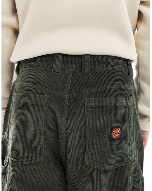 Santa Cruz White baggy Carpenter Cord Trousers for men