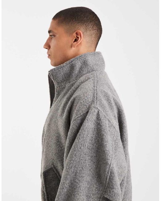 ASOS Gray Wool Look Bomber for men