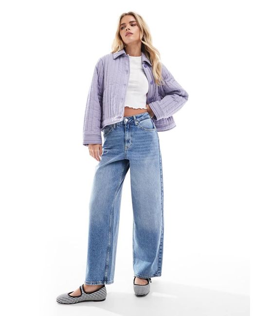 ASOS Purple Asos Design Petite Washed Quilted Shacket