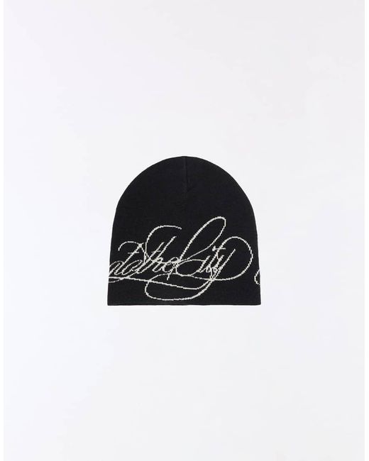 Bershka Black Knitted Beanie for men
