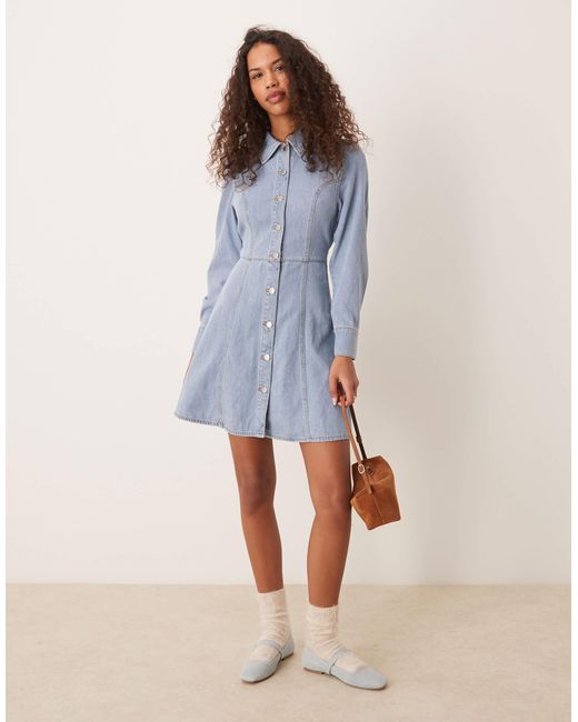Jdy Blue – langärmliges jeanskleid