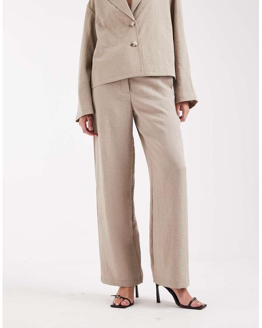 Object Natural Mix And Match Wide Leg Tailored Trouser Co-Ord