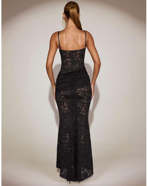 Oh Polly Lace Square Neck Ruched Maxi Dress in Black | Lyst Oh Polly Lace Square Neck Ruched Maxi Dress in Black | Lyst