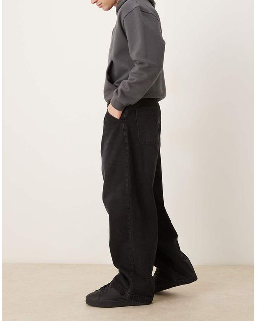 ASOS Gray Wide Leg Jeans for men