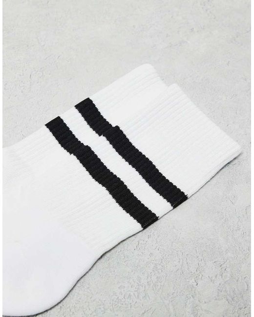 Pack De 5 Pares De Calcetines Deportivos Blancos Con Rayas Negras De ASOS de hombre de color White