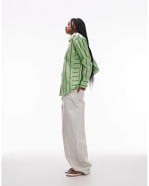 TOPSHOP Green Oversized Shirt