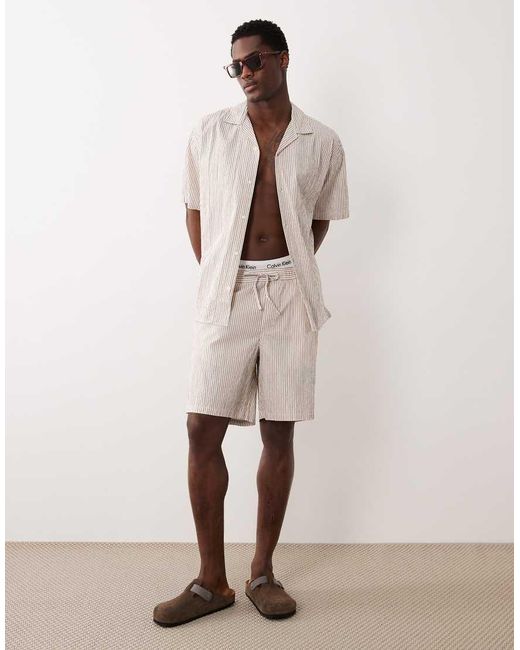Jack & Jones Natural Seersucker Shorts for men