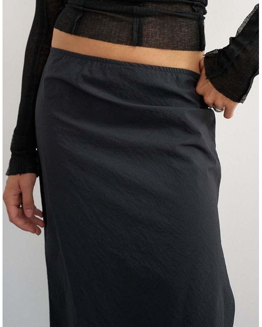 TOPSHOP Black Techy 90S Length Skirt