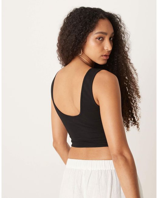 ASOS Black Square Neck Corset Top