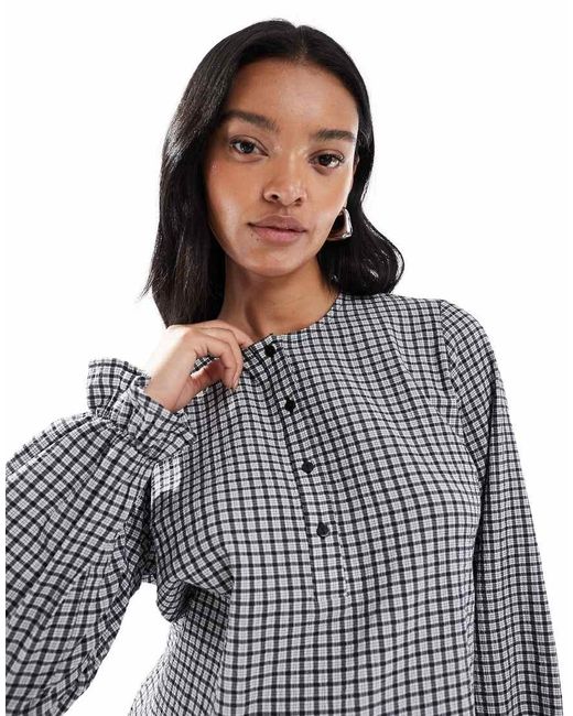 Mama.licious Gray Mamalicious Maternity Button Front Nursing Friendly Blouse