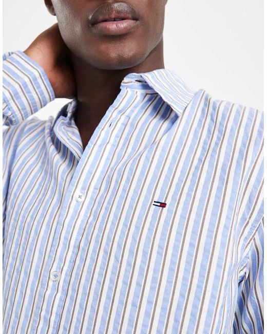 Tommy Hilfiger White Relaxed Fit Seersucker Shirt for men
