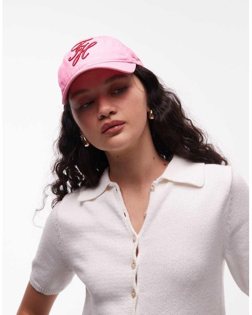Tommy Hilfiger Pink Embroidered Script Logo Cap
