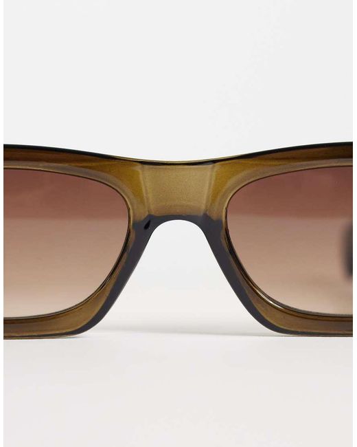 ASOS Natural Angular Mid Square Sunglasses