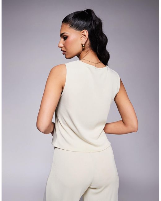 ASOS Gray Co-ord Rib Button Front Waistcoat