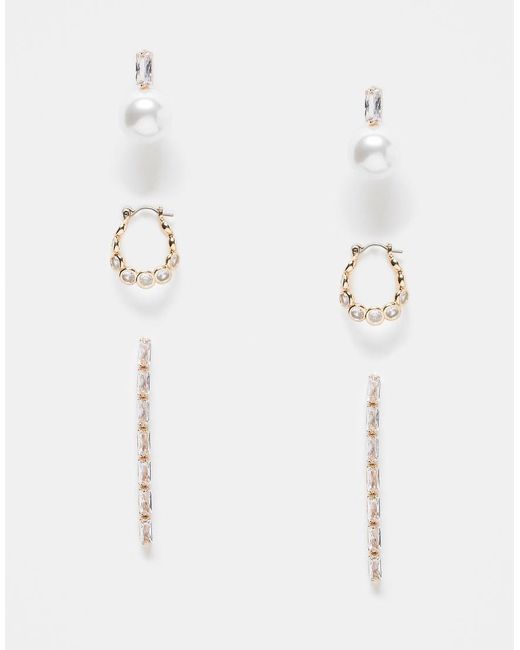 ALDO White Pearl 3 Pack Earrings