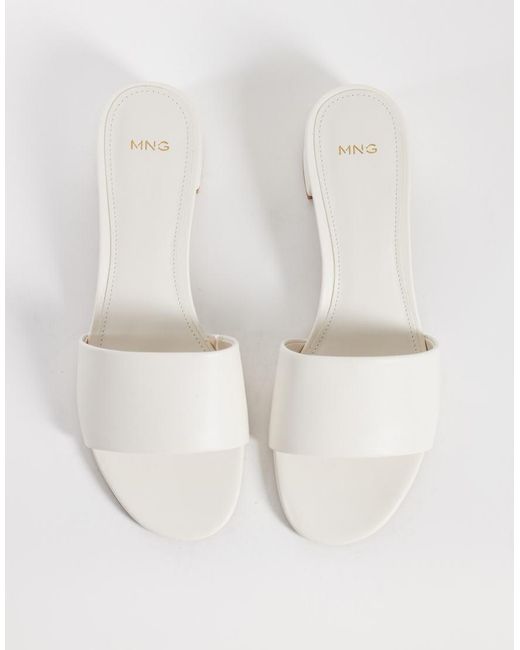 Mango White Classic Heeled Sandals