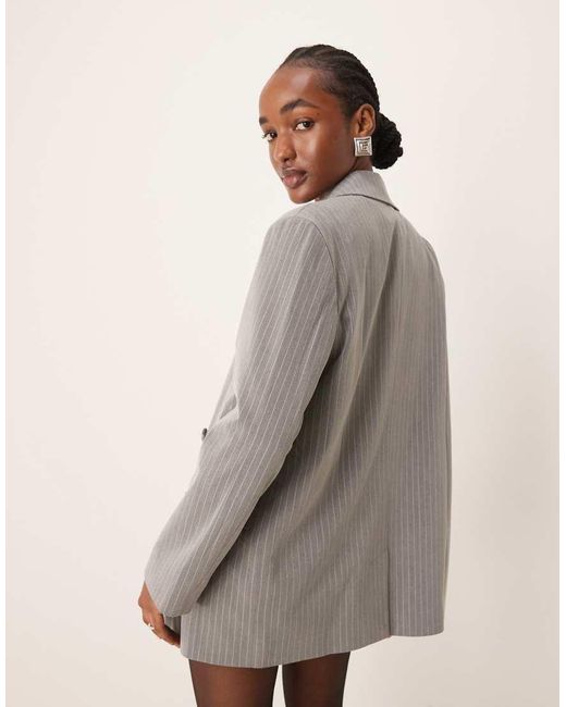 Miss Selfridge Ruimvallende Oversized Double Breasted Blazer in het Brown