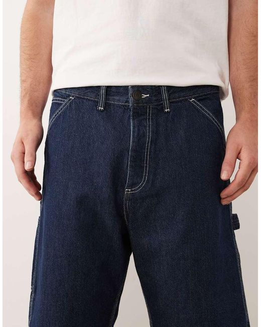 Jack & Jones Natural Alex baggy Carpenter Denim Shorts for men