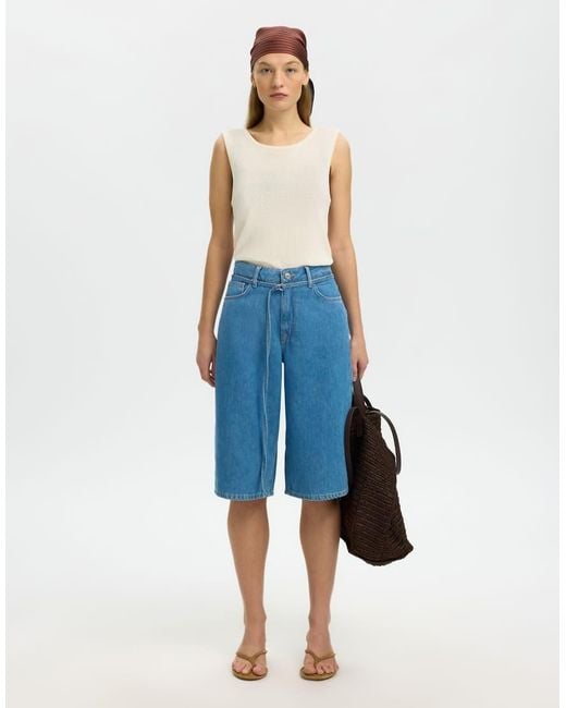 SELECTED Blue Denim Shorts