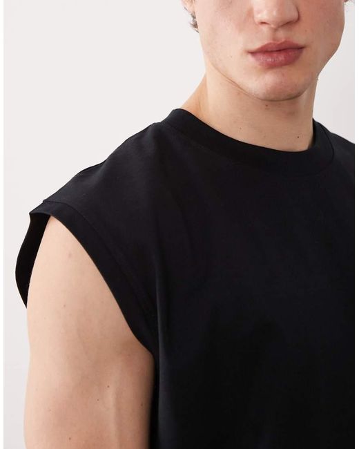 Jack & Jones Black Oversized Boxy Vest for men