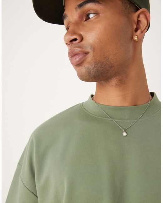 ASOS Green Breathemaxtm Heavyweight Oversized Boxy Drop Shoulder T-shirt for men