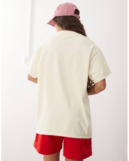 Reclaimed (vintage) Oversized Katoenen T-Shirt Met Kreeftenprint in het White