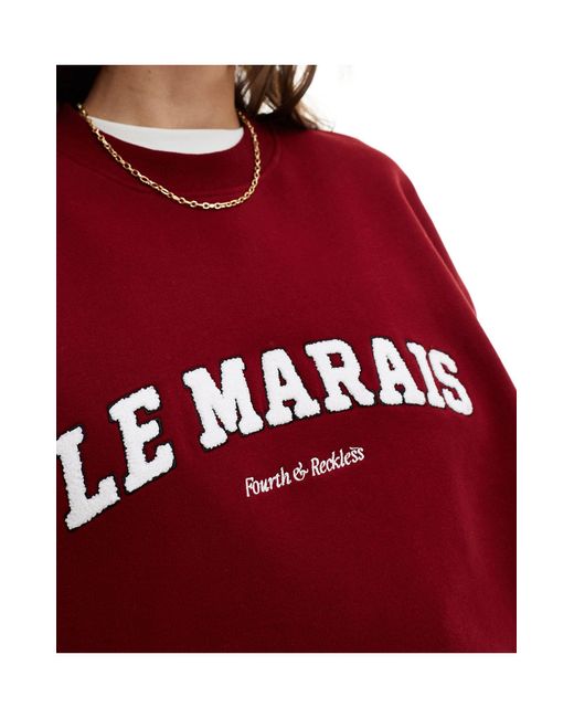 4th & Reckless Red Le Marais Boucle Logo Sweatshirt