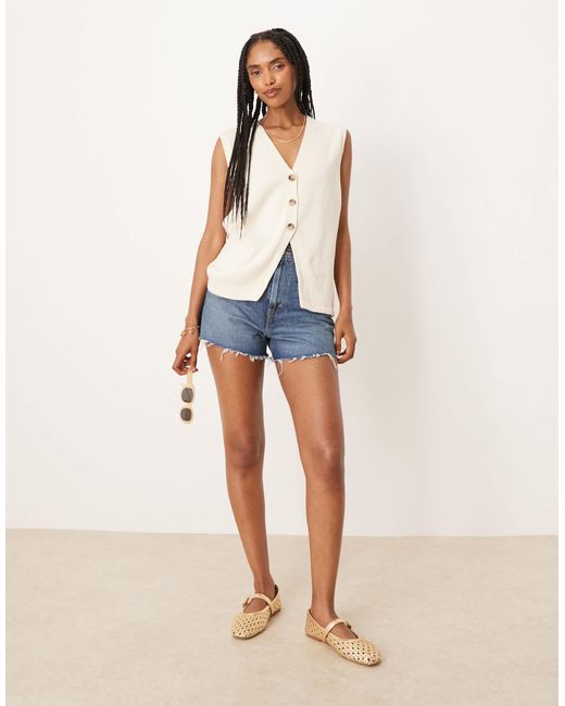 ASOS Natural Clean Knit Relaxed Fit Vest
