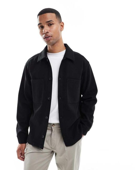 Jack & Jones Blue Brushed Overshirt for men
