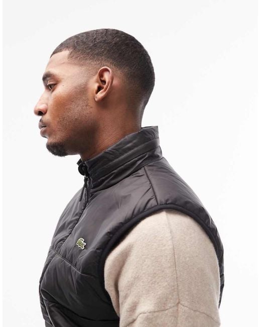 Lacoste Gray Hooded Vest for men