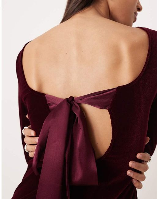 Nobody's Child Red Jolene Velvet Tie Back Mini Dress