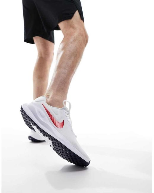 Zapatillas De Deporte Blancas Y Rojas Revolution 7 De Nike Nike de hombre  de color Blanco | Lyst