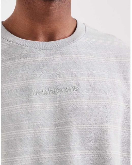 ASOS Gray Heavyweight Boxy Oversized T-shirt With Embroidery for men
