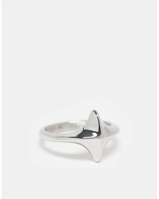 ASOS White Waterproof Stainless Steel Star Ring for men