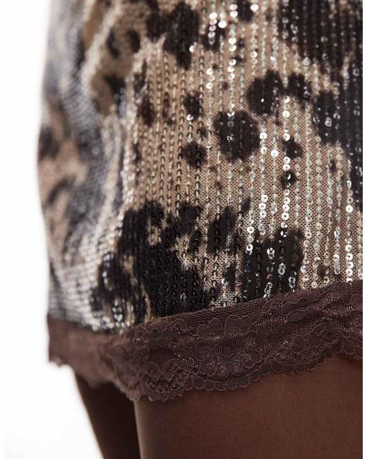 ASOS White Sequin Mini Skort